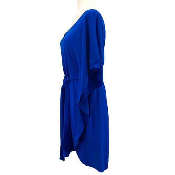 Jack by BB Dakota XS  Boho Blue & Me Forever Cobalt Blue Belted Cape Dress - Picture 5 of 10